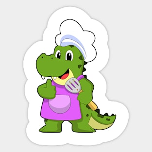 Crocodile as Cook with Spatula Sticker